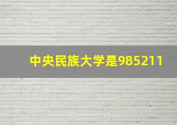 中央民族大学是985211