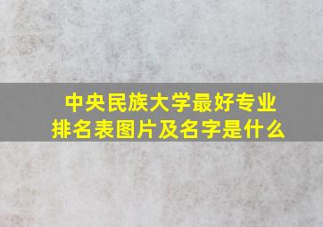 中央民族大学最好专业排名表图片及名字是什么