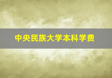 中央民族大学本科学费