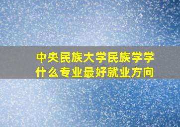 中央民族大学民族学学什么专业最好就业方向