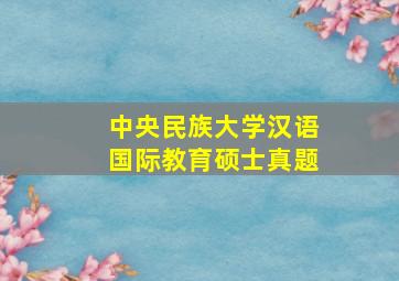 中央民族大学汉语国际教育硕士真题