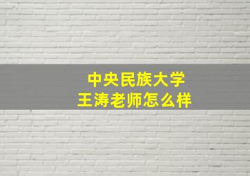 中央民族大学王涛老师怎么样