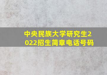 中央民族大学研究生2022招生简章电话号码