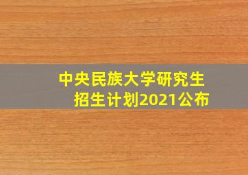 中央民族大学研究生招生计划2021公布