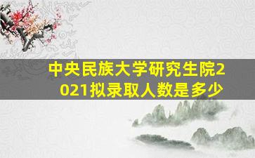 中央民族大学研究生院2021拟录取人数是多少