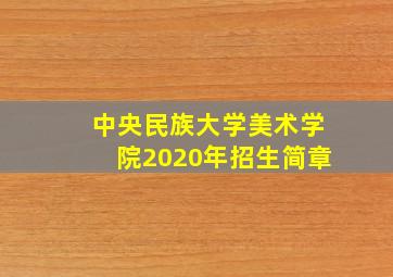 中央民族大学美术学院2020年招生简章