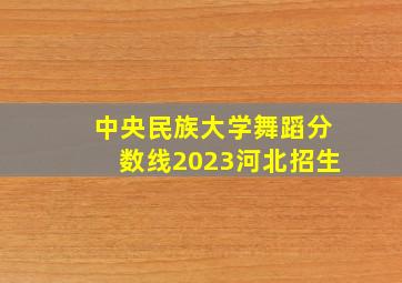 中央民族大学舞蹈分数线2023河北招生