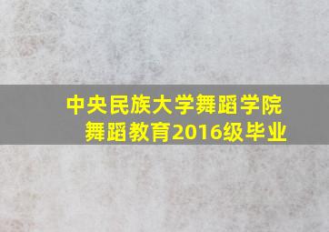 中央民族大学舞蹈学院舞蹈教育2016级毕业