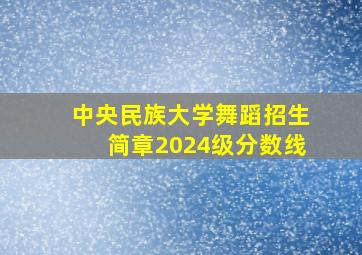 中央民族大学舞蹈招生简章2024级分数线