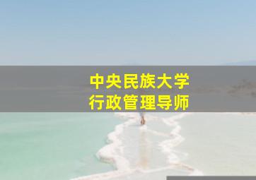 中央民族大学行政管理导师