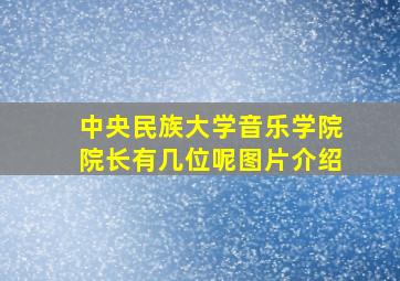 中央民族大学音乐学院院长有几位呢图片介绍