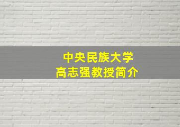 中央民族大学高志强教授简介