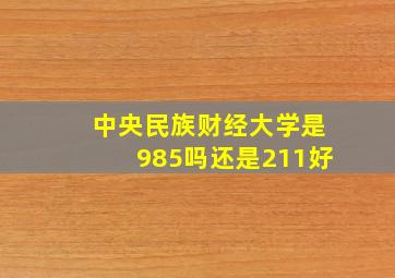 中央民族财经大学是985吗还是211好