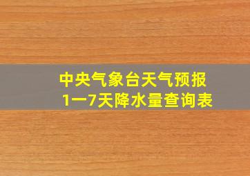 中央气象台天气预报1一7天降水量查询表