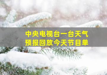 中央电视台一台天气预报回放今天节目单