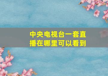 中央电视台一套直播在哪里可以看到