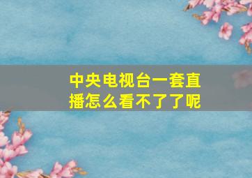 中央电视台一套直播怎么看不了了呢