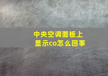 中央空调面板上显示co怎么回事