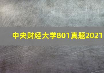 中央财经大学801真题2021