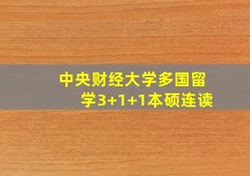 中央财经大学多国留学3+1+1本硕连读