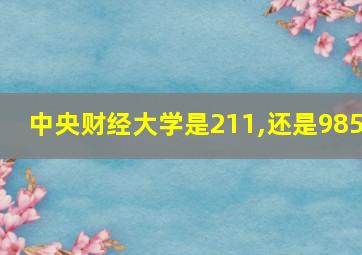 中央财经大学是211,还是985