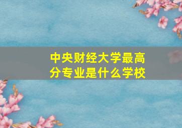 中央财经大学最高分专业是什么学校