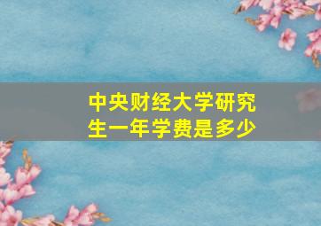 中央财经大学研究生一年学费是多少