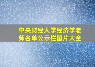 中央财经大学经济学老师名单公示栏图片大全