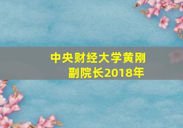 中央财经大学黄刚副院长2018年