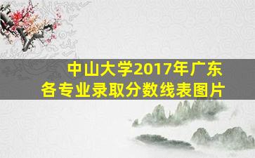 中山大学2017年广东各专业录取分数线表图片