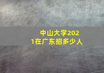 中山大学2021在广东招多少人