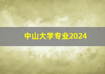 中山大学专业2024