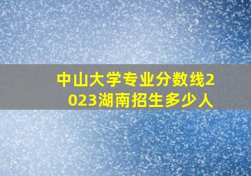 中山大学专业分数线2023湖南招生多少人