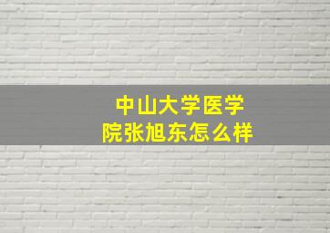 中山大学医学院张旭东怎么样