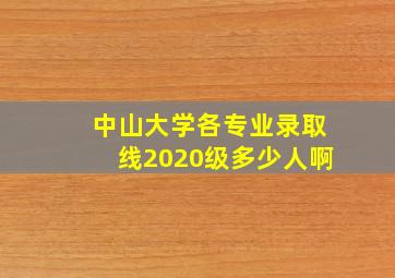 中山大学各专业录取线2020级多少人啊