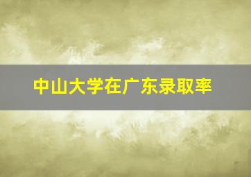 中山大学在广东录取率