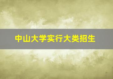 中山大学实行大类招生