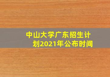 中山大学广东招生计划2021年公布时间