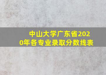 中山大学广东省2020年各专业录取分数线表