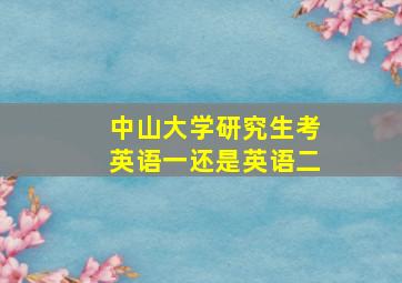 中山大学研究生考英语一还是英语二