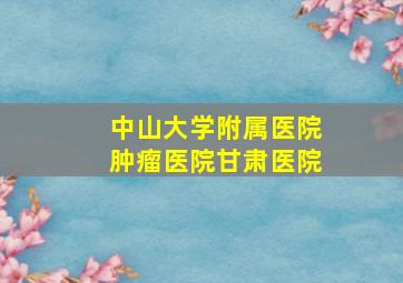 中山大学附属医院肿瘤医院甘肃医院