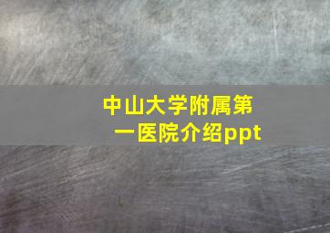 中山大学附属第一医院介绍ppt