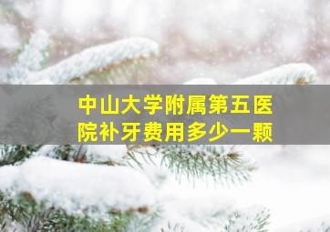 中山大学附属第五医院补牙费用多少一颗