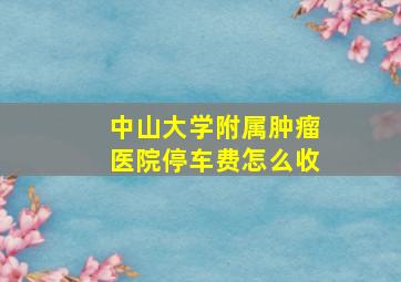 中山大学附属肿瘤医院停车费怎么收