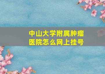 中山大学附属肿瘤医院怎么网上挂号