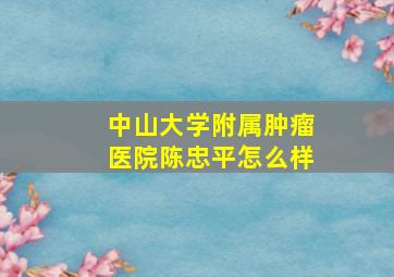 中山大学附属肿瘤医院陈忠平怎么样