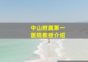 中山附属第一医院教授介绍