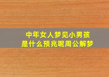 中年女人梦见小男孩是什么预兆呢周公解梦