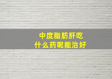 中度脂肪肝吃什么药呢能治好