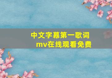 中文字幕第一歌词mv在线观看免费